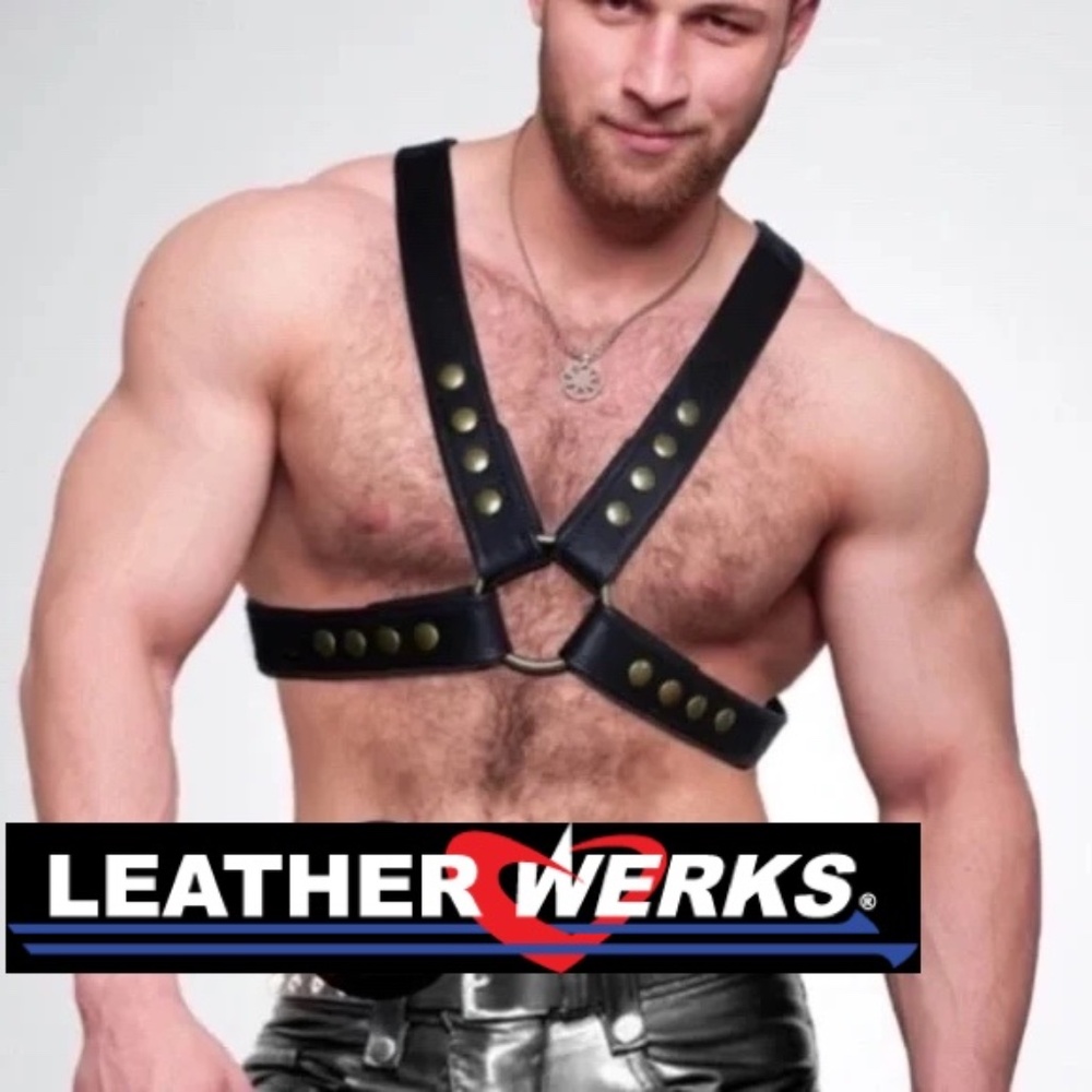 Leatherwerks Chest Harness 36-42" chest Double layer leather Adjustable snaps